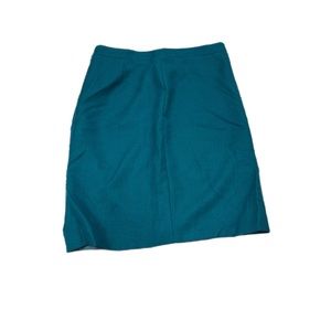 J. Crew 100% Wool No. 2 Pencil Skirt Teal Green Size 14